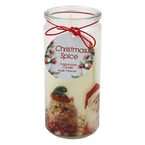 SIL Interiors Xmas Cat In Hat Candle 14cm